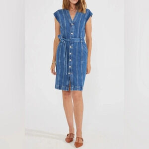 NWT Ética Denim Issa Seamed Dress Topaz River Sz S